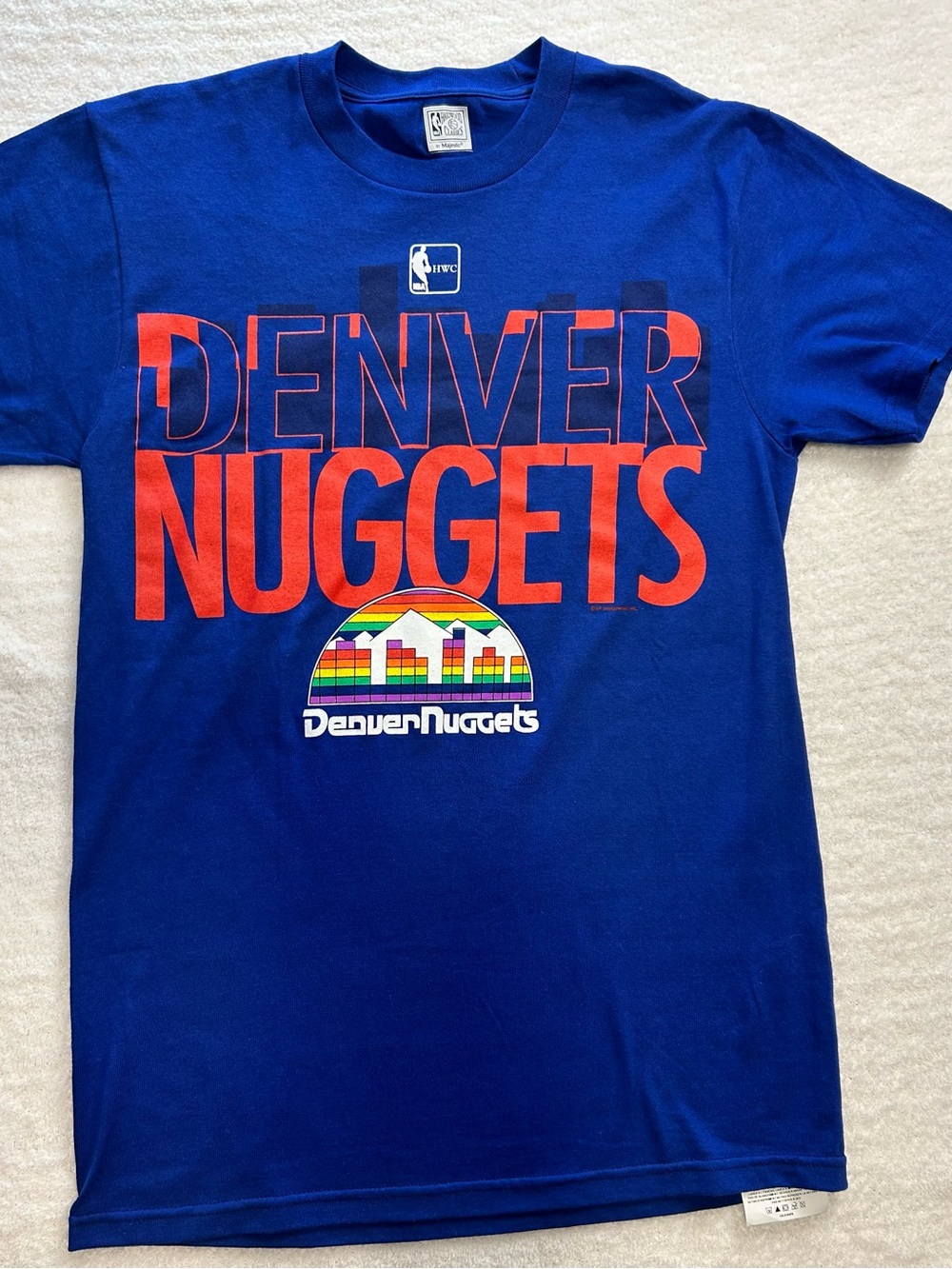 NWOT Vintage Denver Nuggets Hardwood Classics Majestic T-Shirt Small